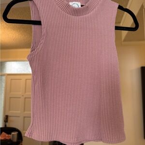 Blue Rain Mauve Ribbed Tank Top
